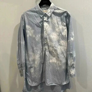 ⭐️ Nili Lotan - NWOT - crinkle blue tie dye relaxed fit tunic shirt.